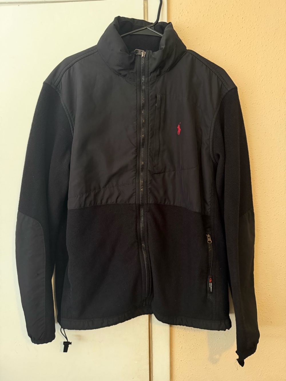 Vintage Polo Ralph Lauren Polartec Fleece Hooded Jacket Men's Sz L Black Denali